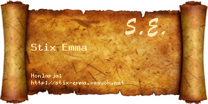 Stix Emma névjegykártya